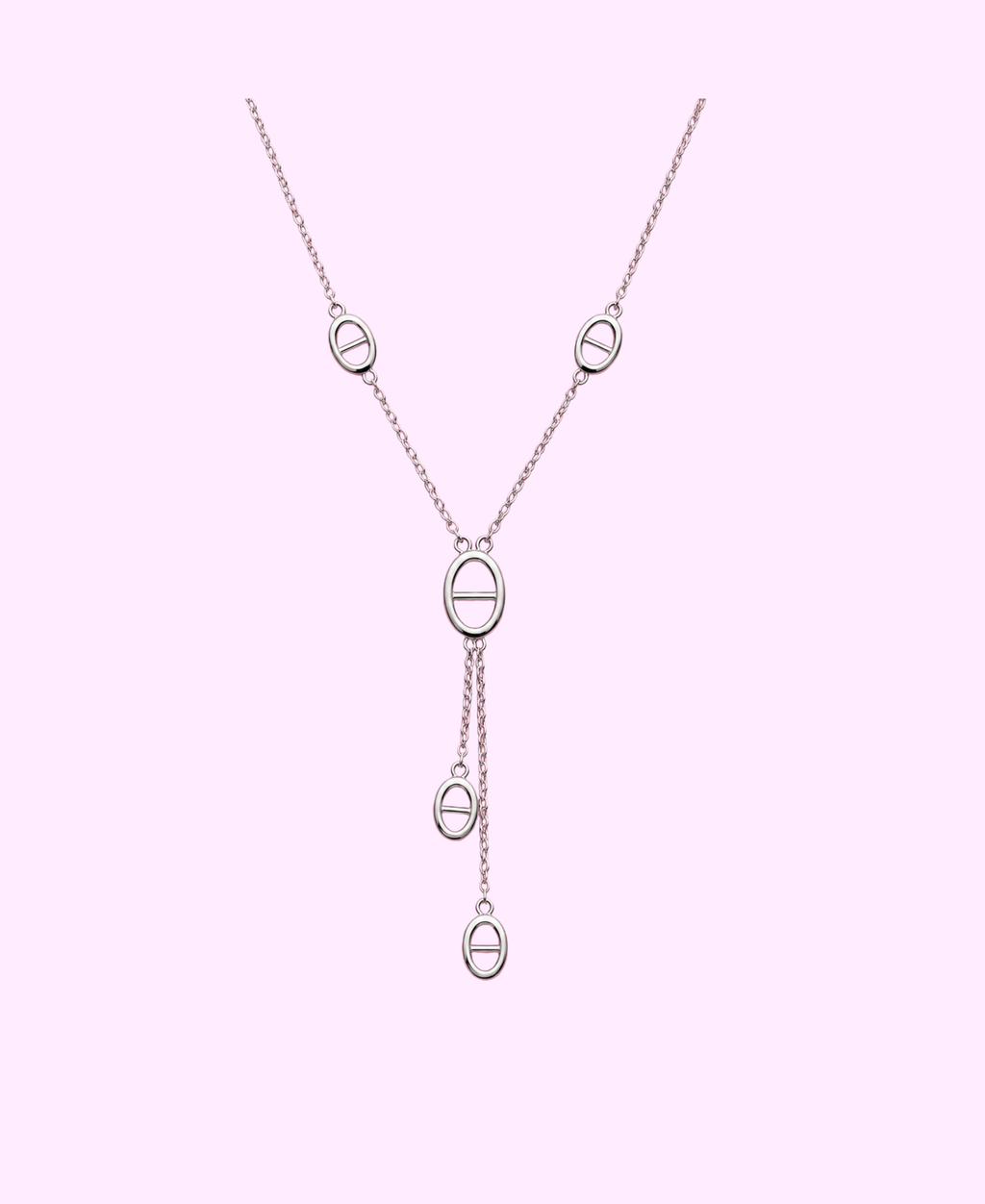 Collier Y Tiliana acier inoxydable argenté ou doré
