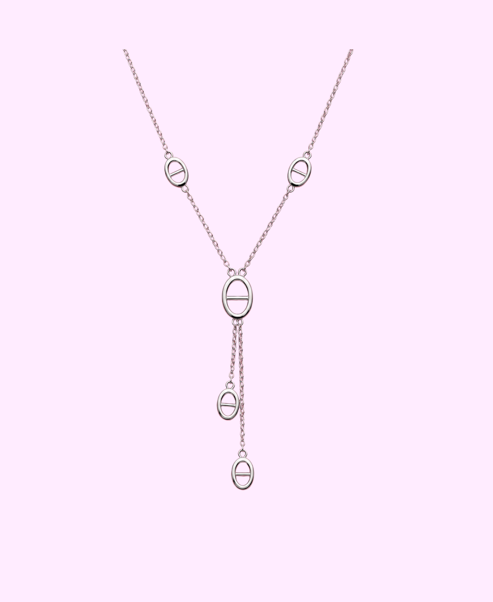 Collier Y Tiliana acier inoxydable argenté ou doré
