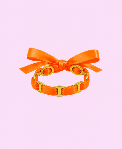 Jonc Elsa orange fluo acier inoxydable