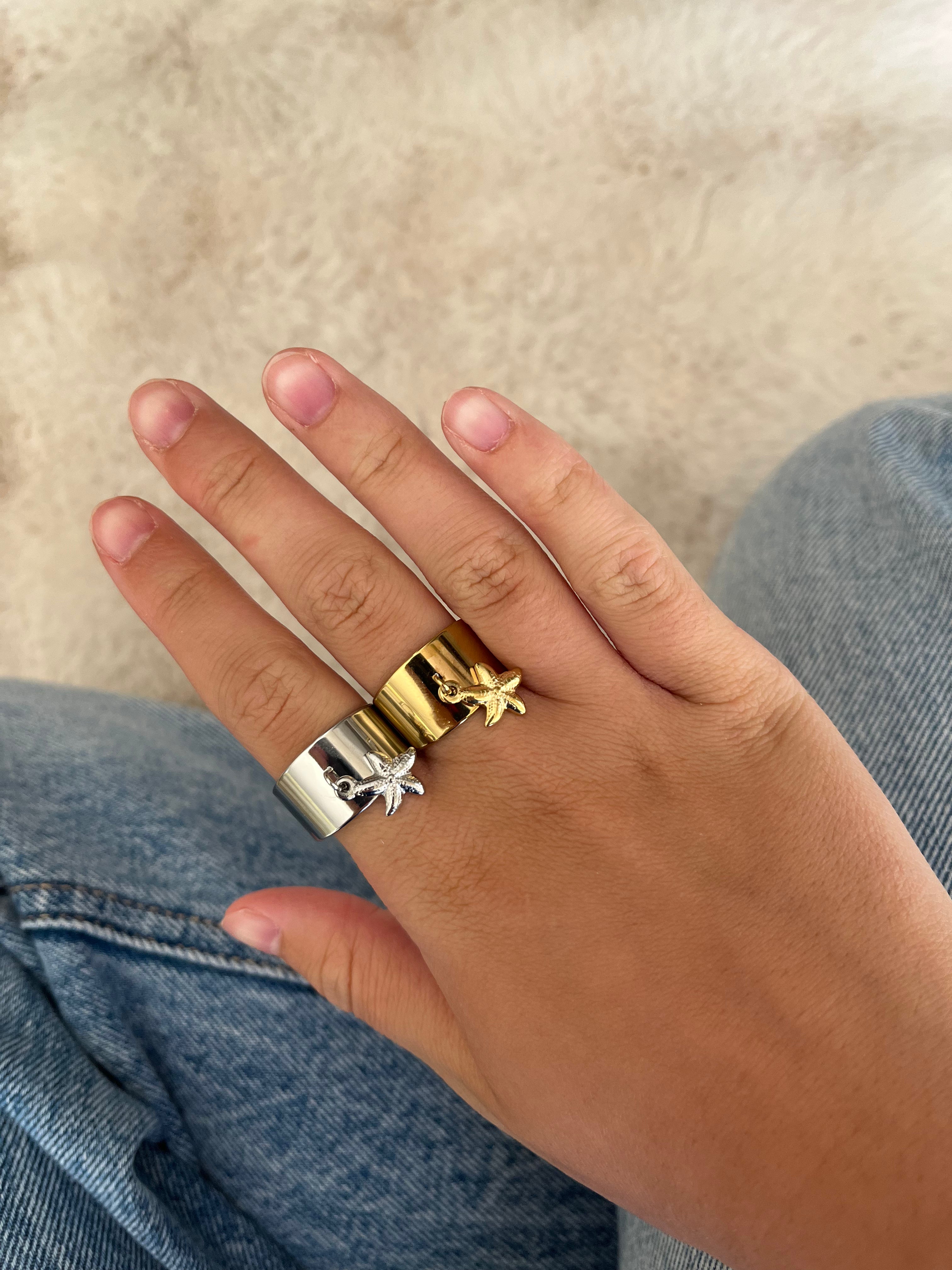 Bague étoile de mer acier inoxydable