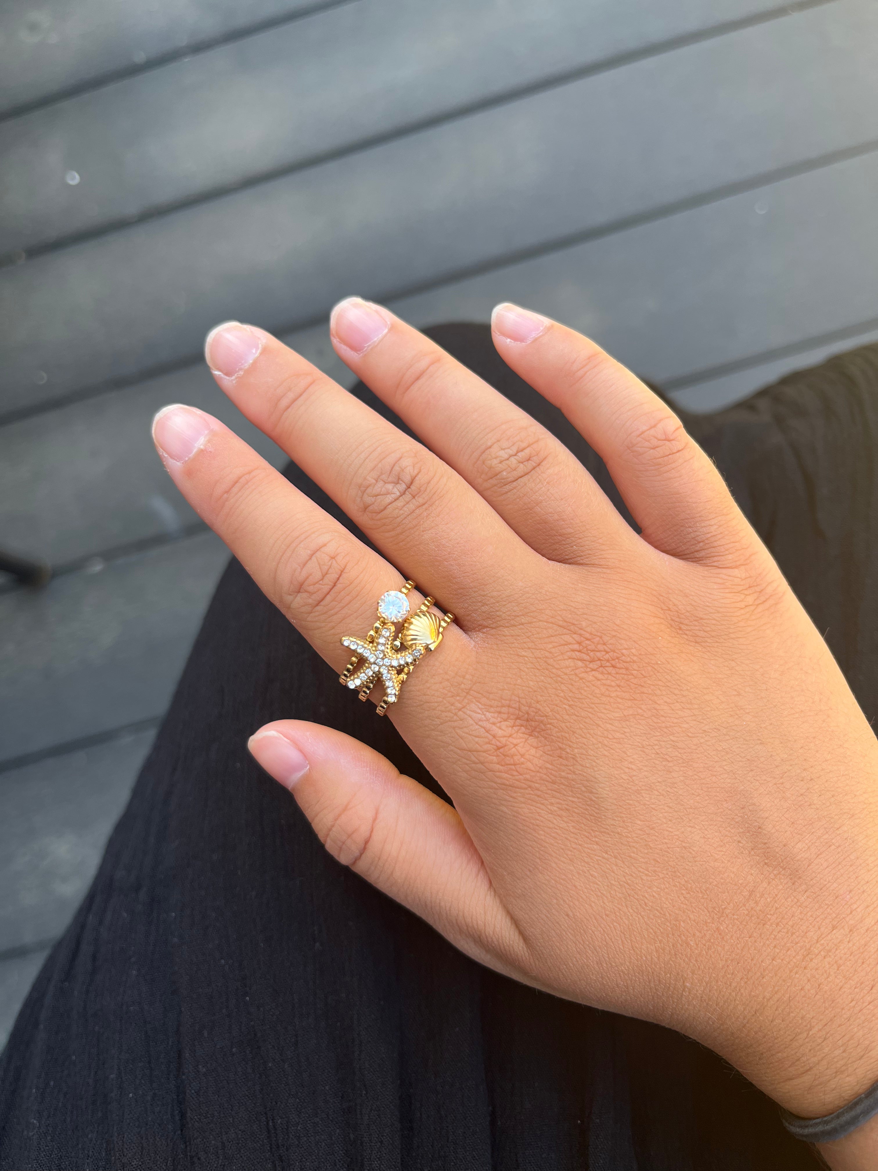 Bague NIBELIA acier inoxydable doré