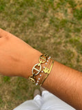Bracelet fleur 3 rangs NELIA acier inoxydable