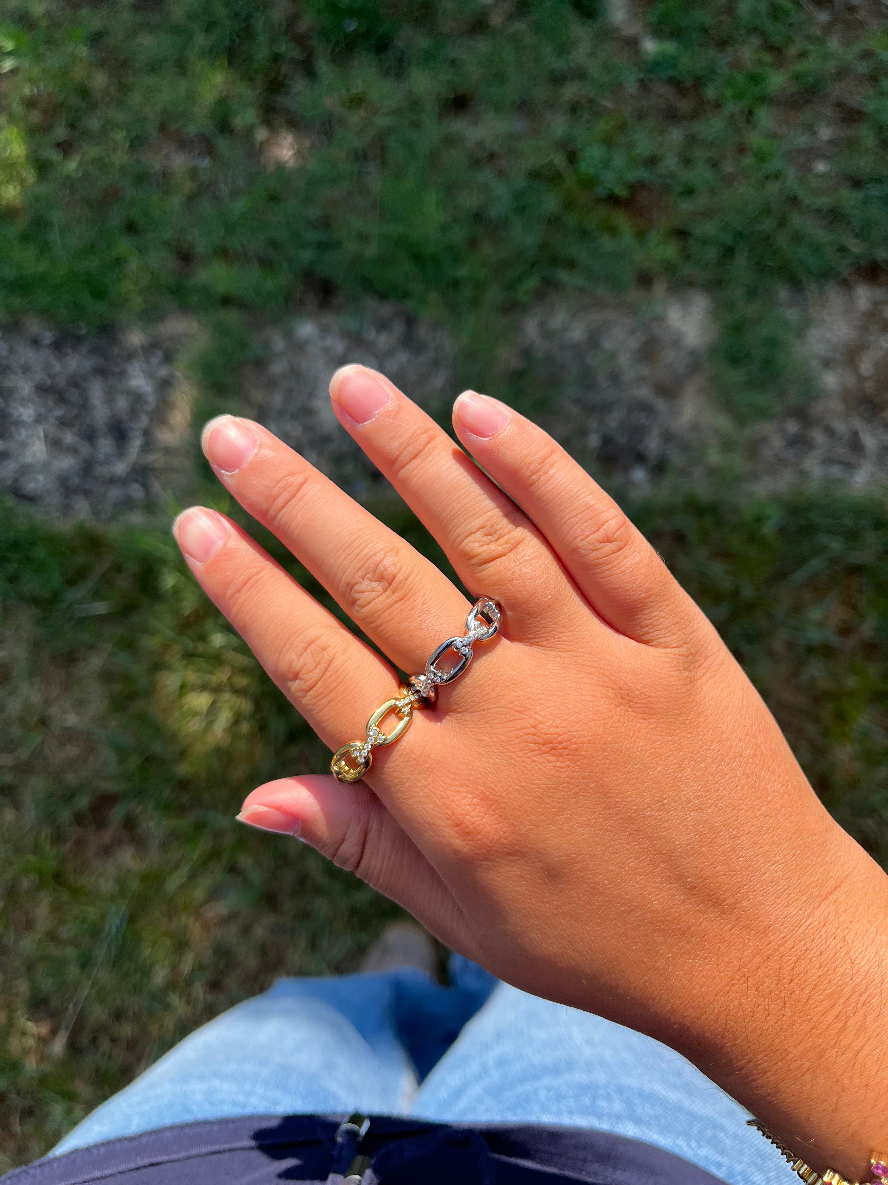 Bague NALA acier inoxydable argenté ou doré