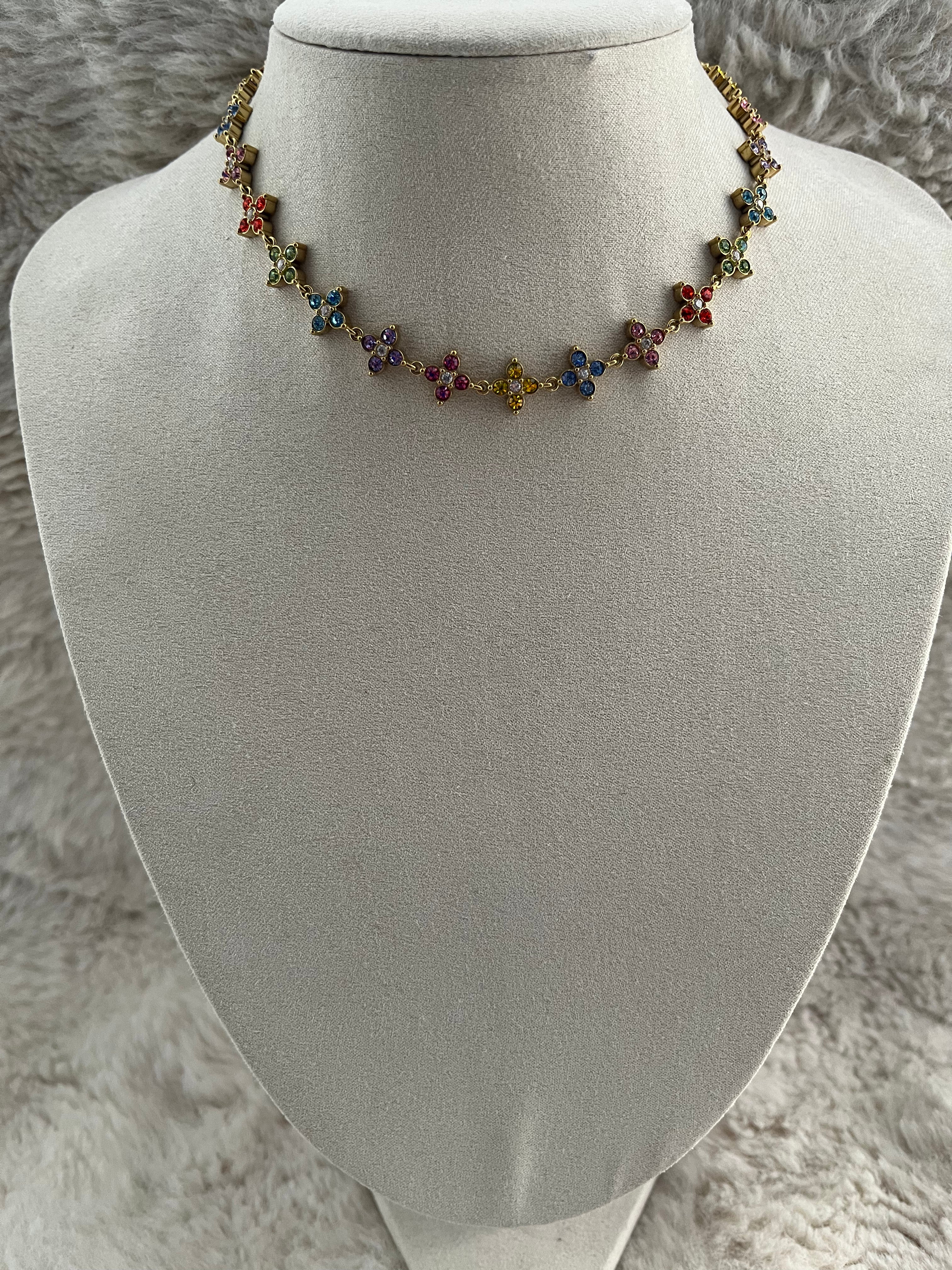 Collier mini irrésistible multicolore acier inoxydable doré