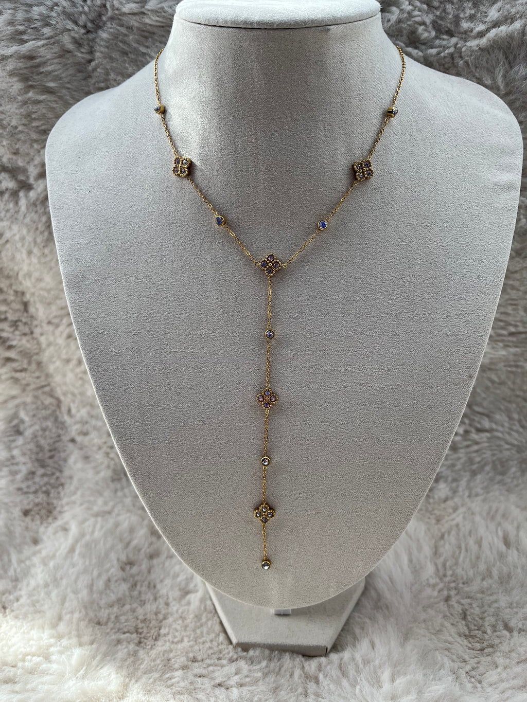 Collier Y CALIE acier inoxydable doré/ argenté