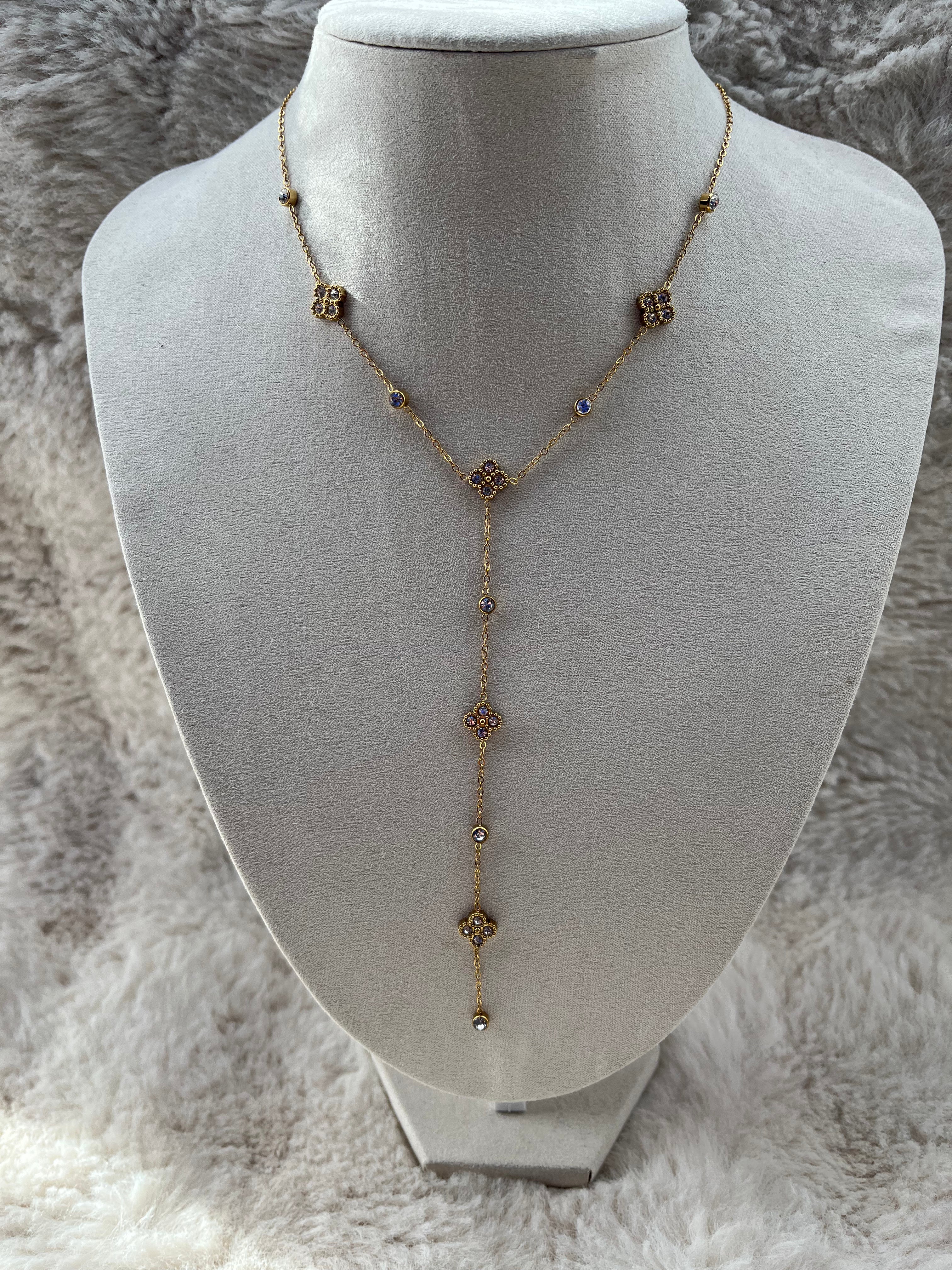 Collier Y CALIE acier inoxydable doré/ argenté