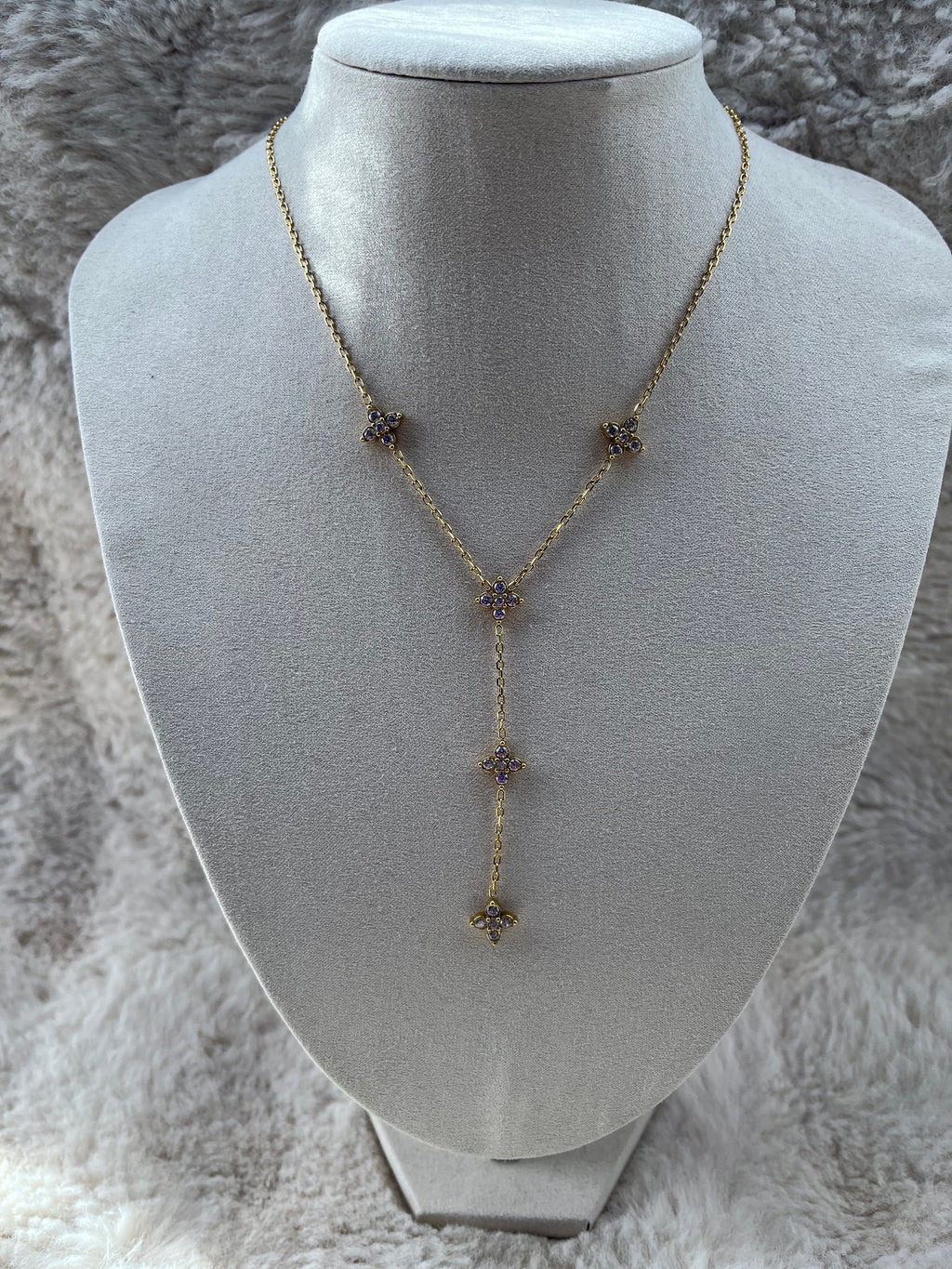 Collier Y ANAE acier inoxydable doré/ argenté
