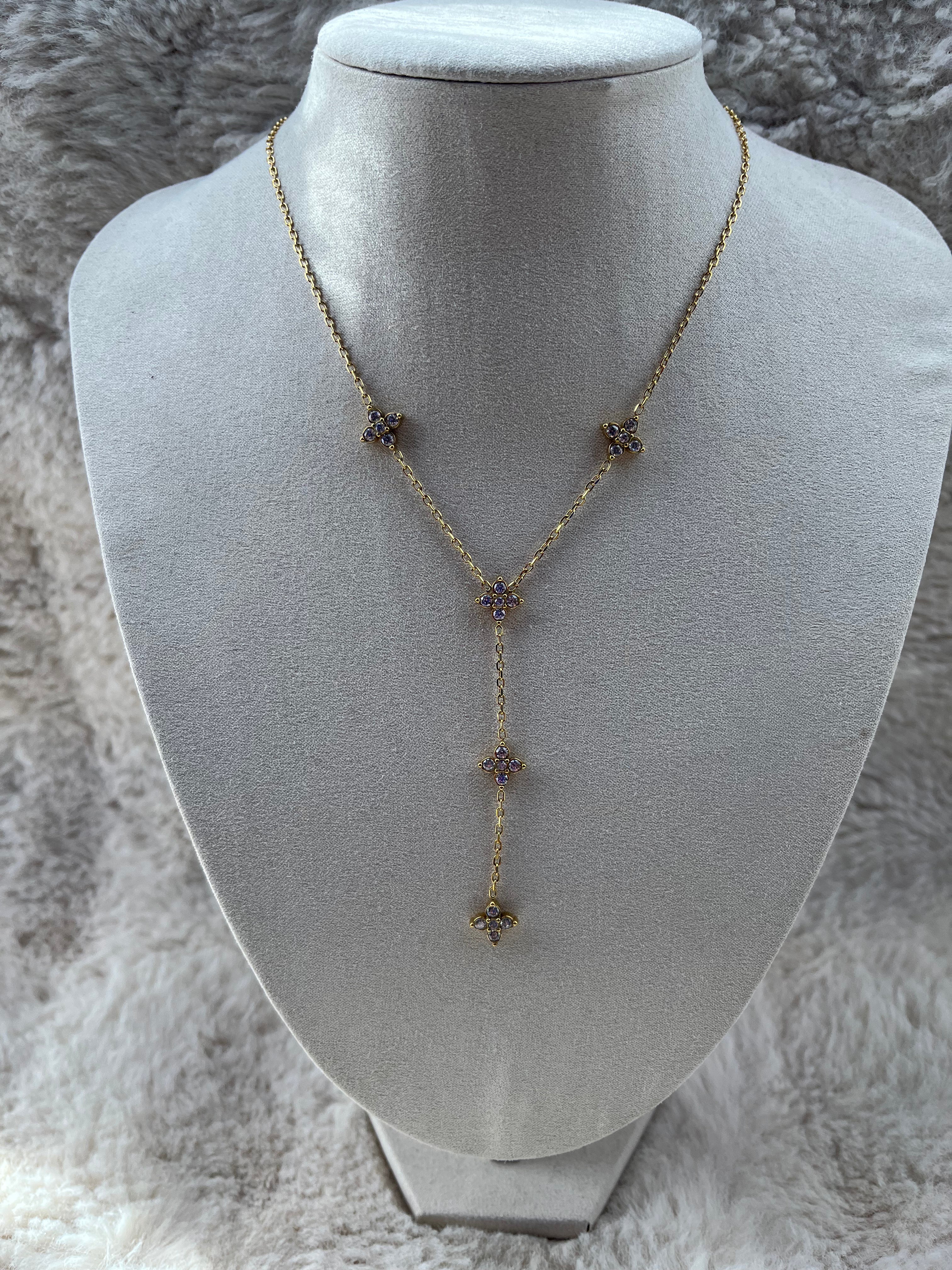Collier Y ANAE acier inoxydable doré/ argenté