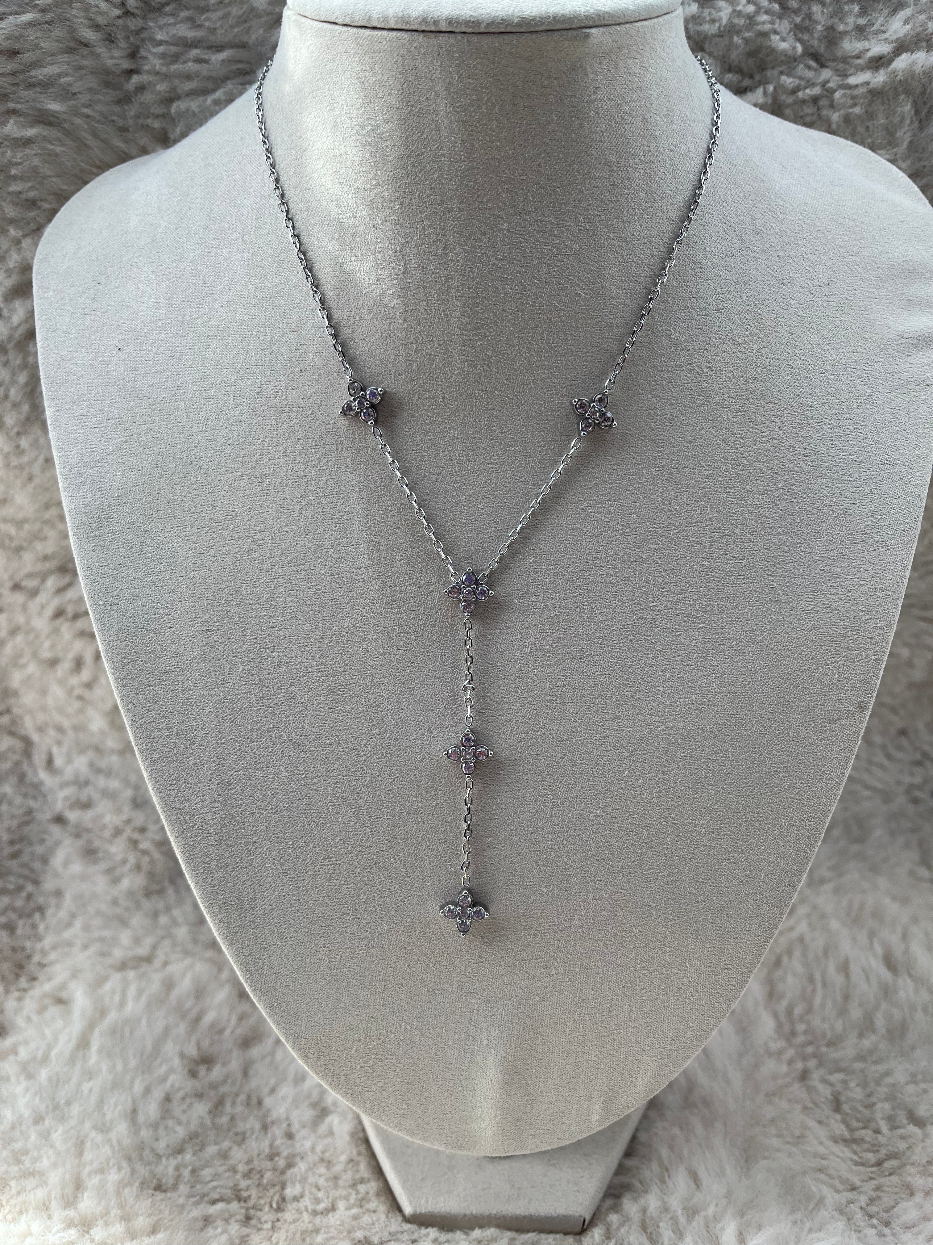 Collier Y ANAE acier inoxydable doré/ argenté