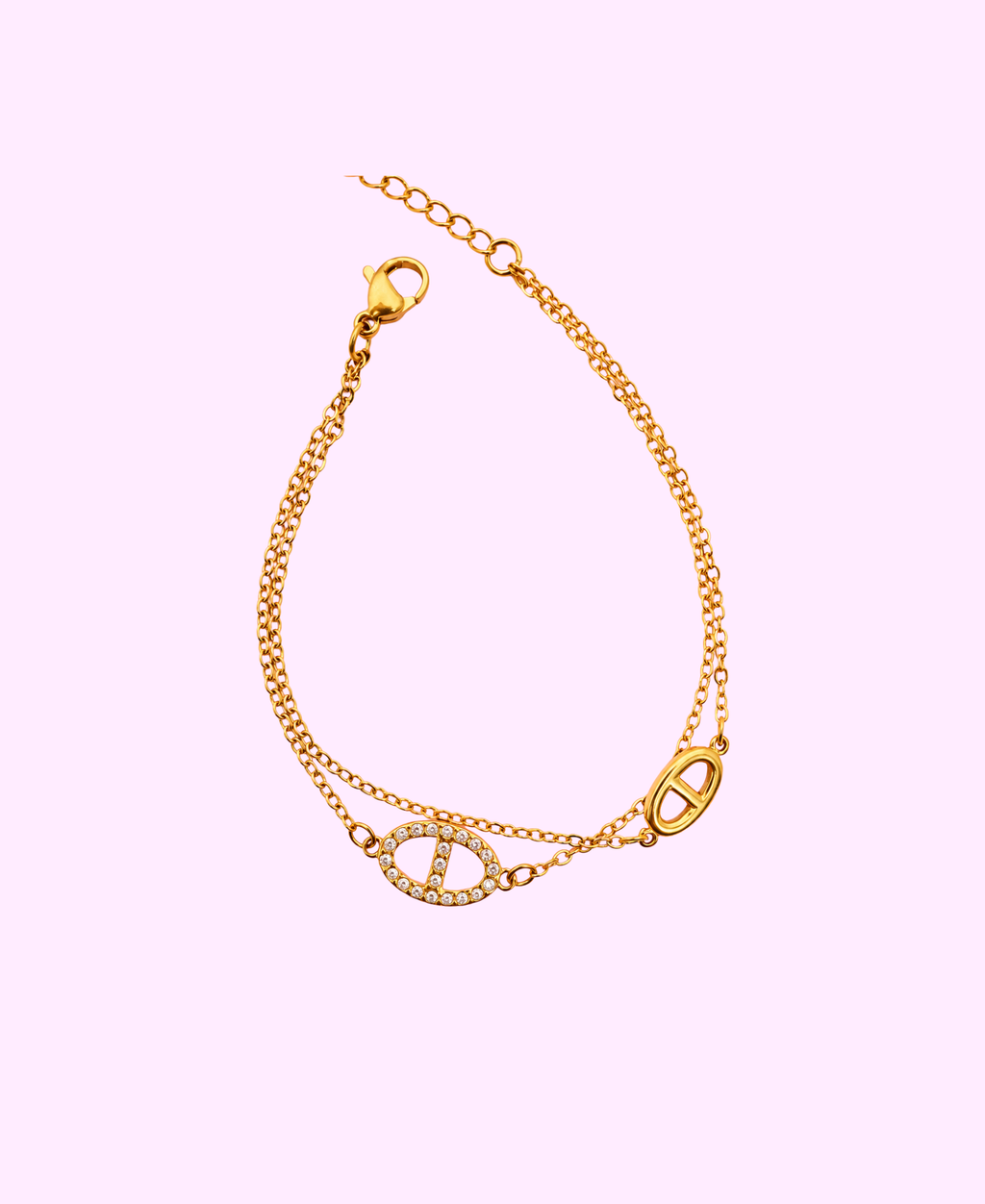 Bracelet DOOBLE ARIA acier inoxydable doré/ argenté