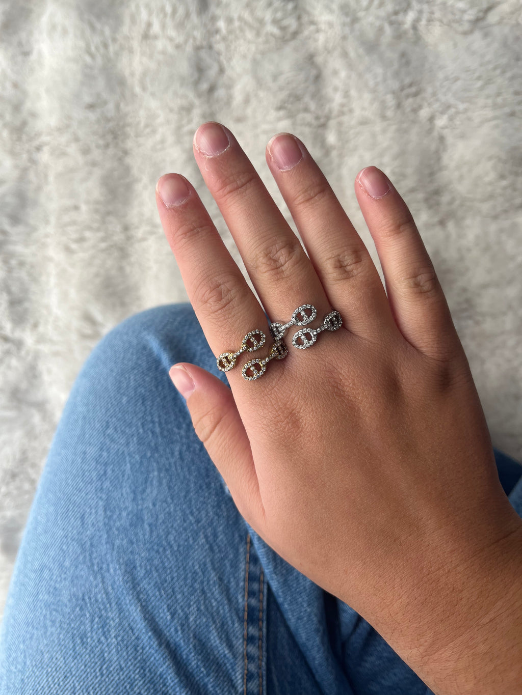 Bague Délia acier inoxydable argenté/ doré