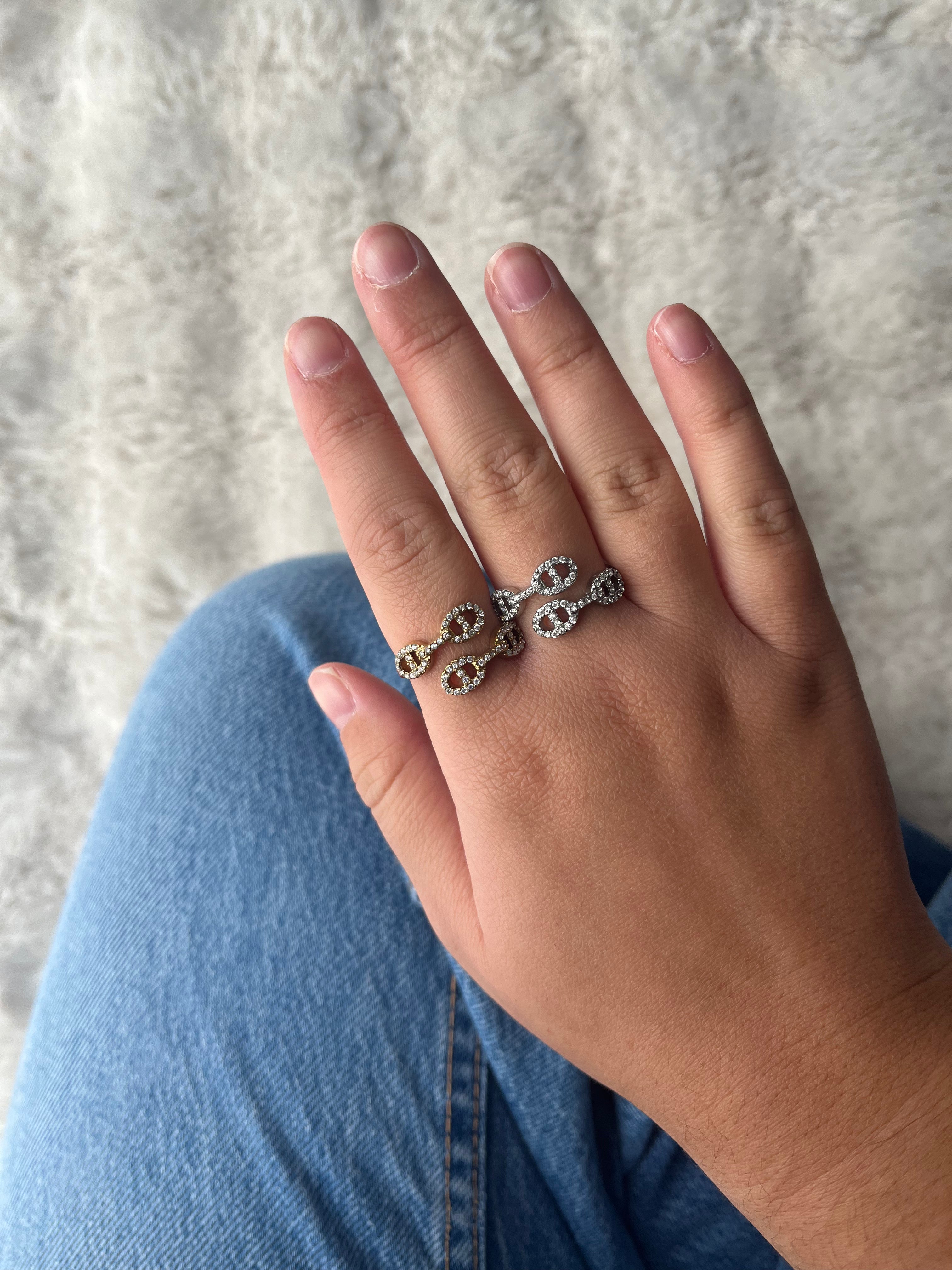 Bague Délia acier inoxydable argenté/ doré