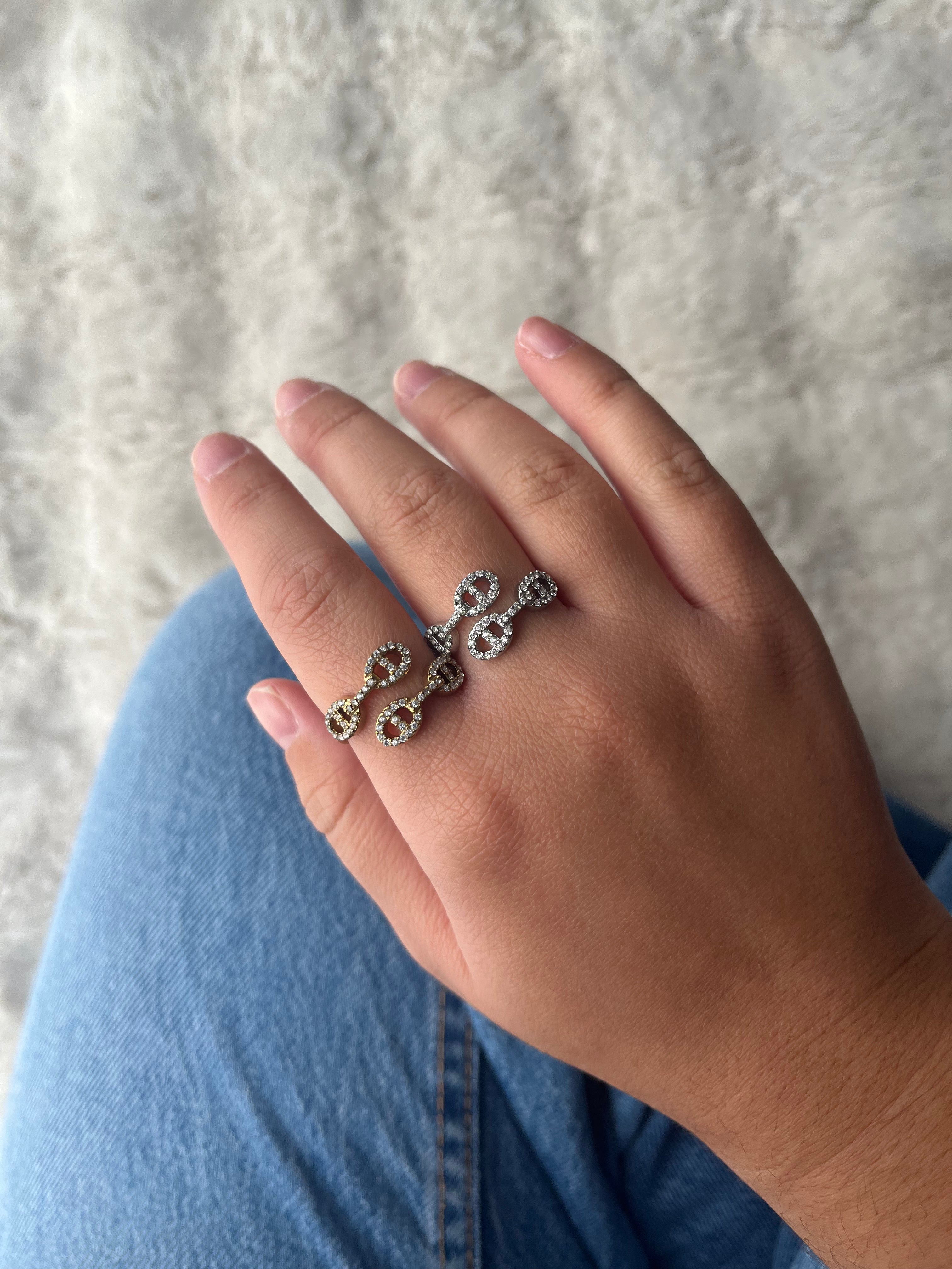 Bague Délia acier inoxydable argenté/ doré