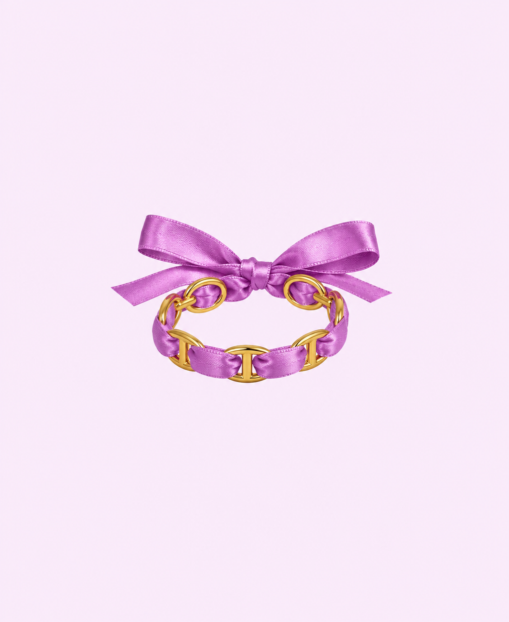 Jonc ELSA mauve acier inoxydable doré