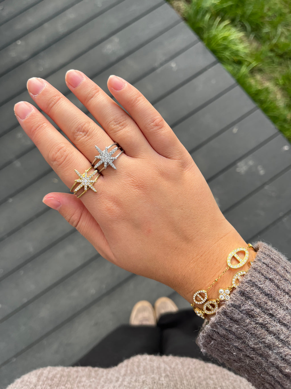 Bague BIG NENA acier inoxydable argenté/ doré
